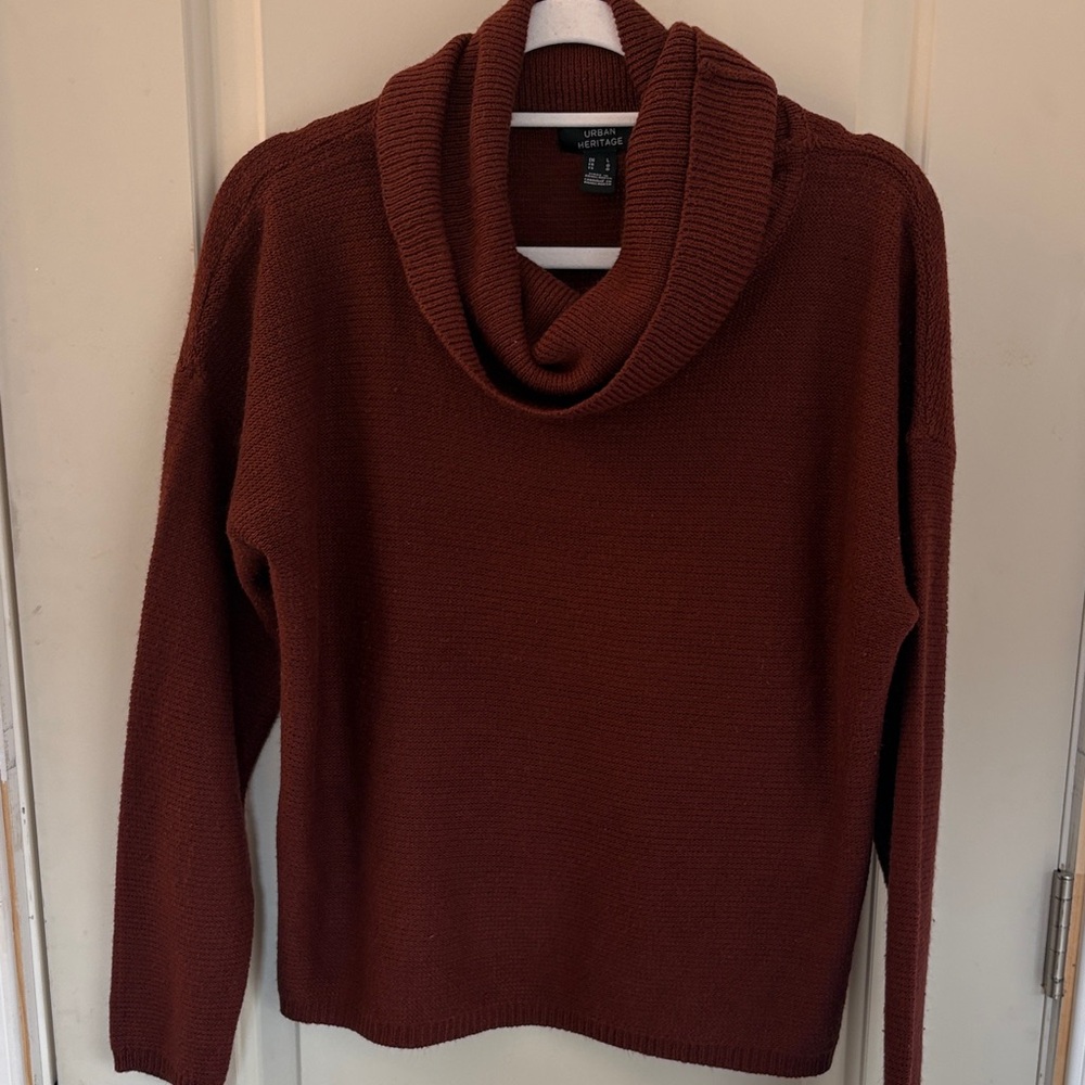 Urban Heritage Women's Cowl Neck Sweater - Rich Brown